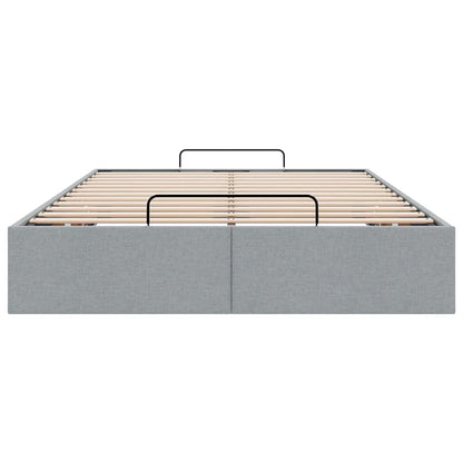Ottoman Bed Frame without Mattress Light Grey Double Fabric