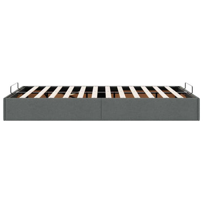 Ottoman Bed Frame without Mattress Dark Grey Double Fabric