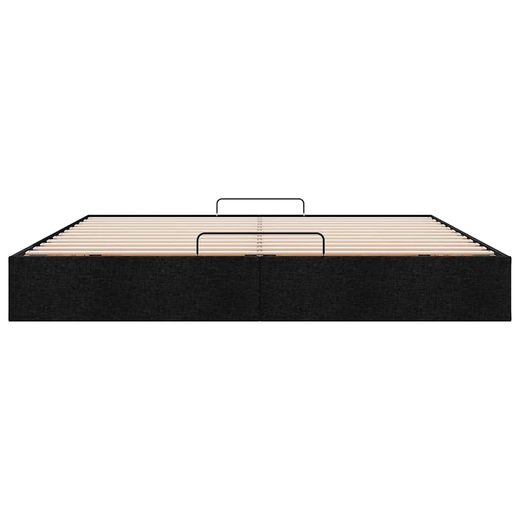 Ottoman Bed Frame without Mattress Black Super King Fabric