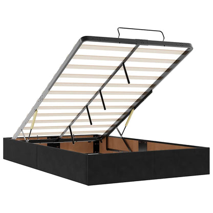 Ottoman Bed Frame No Mattress Black Double Velvet