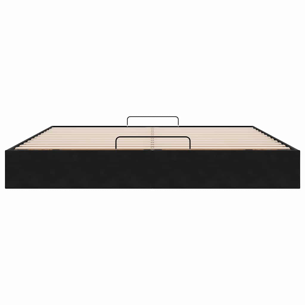 Ottoman Bed Frame No Mattress Black Super King Velvet
