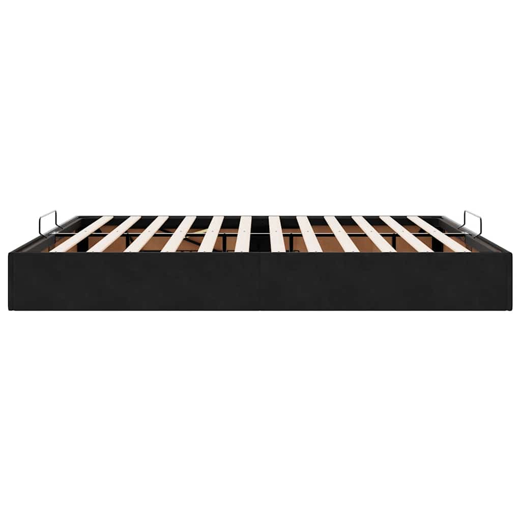 Ottoman Bed Frame No Mattress Black Super King Velvet