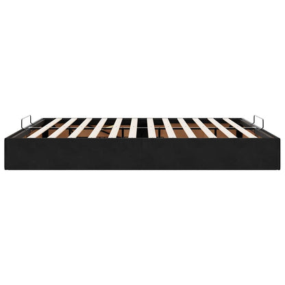 Ottoman Bed Frame No Mattress Black Super King Velvet