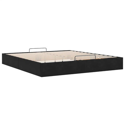 Ottoman Bed Frame No Mattress Black Super King Velvet
