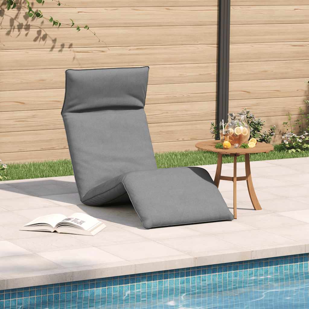 Sun Lounger Grey Oxford fabric (100% polyester), metal, foam