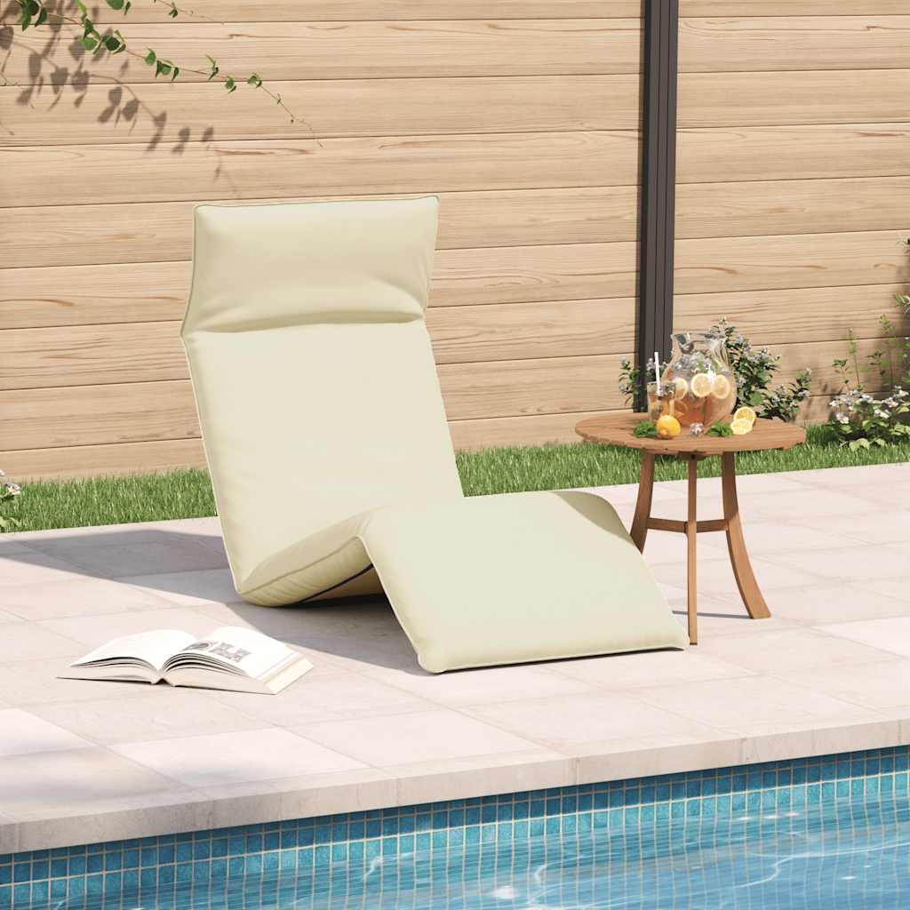 Sun Lounger Cream Oxford fabric, metal Extra Long Foldable