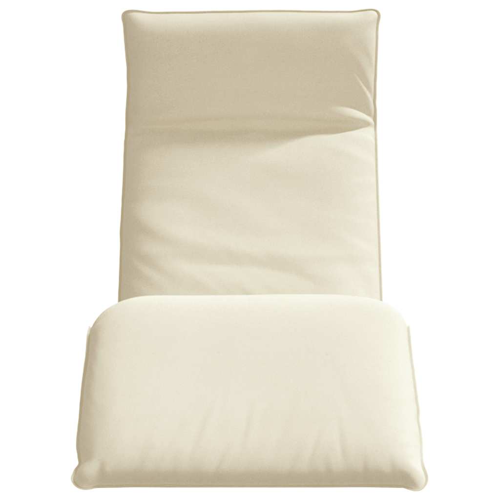 Sun Lounger Cream Oxford fabric, metal Extra Long Foldable