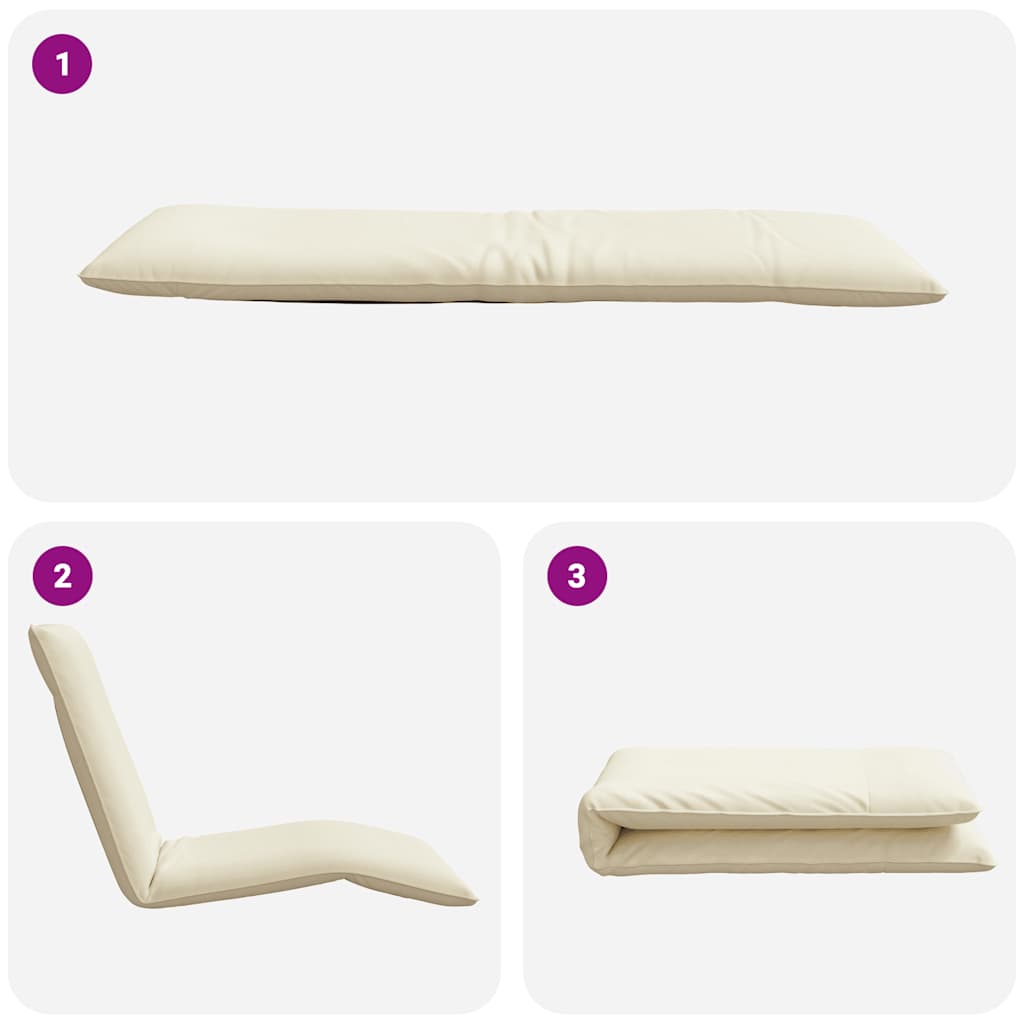 Sun Lounger Cream Oxford fabric, metal Extra Long Foldable