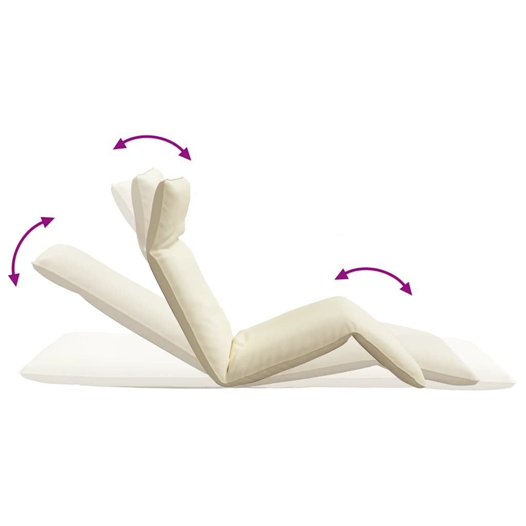 Sun Lounger Cream Oxford fabric, metal Extra Long Foldable