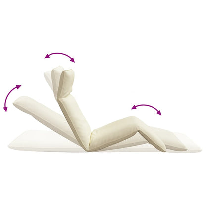 Sun Lounger Cream Oxford fabric, metal Extra Long Foldable