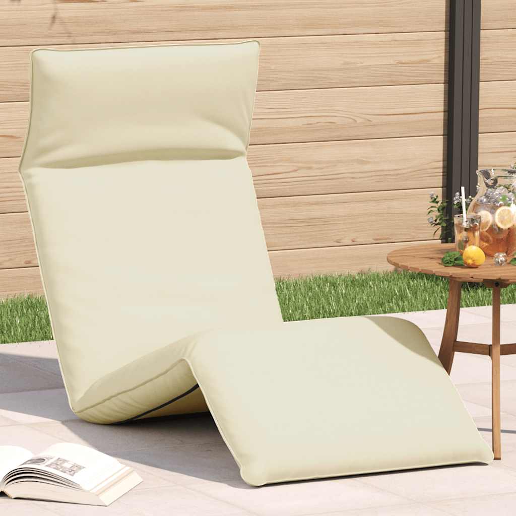 Sun Lounger Cream Oxford fabric, metal Extra Long Foldable