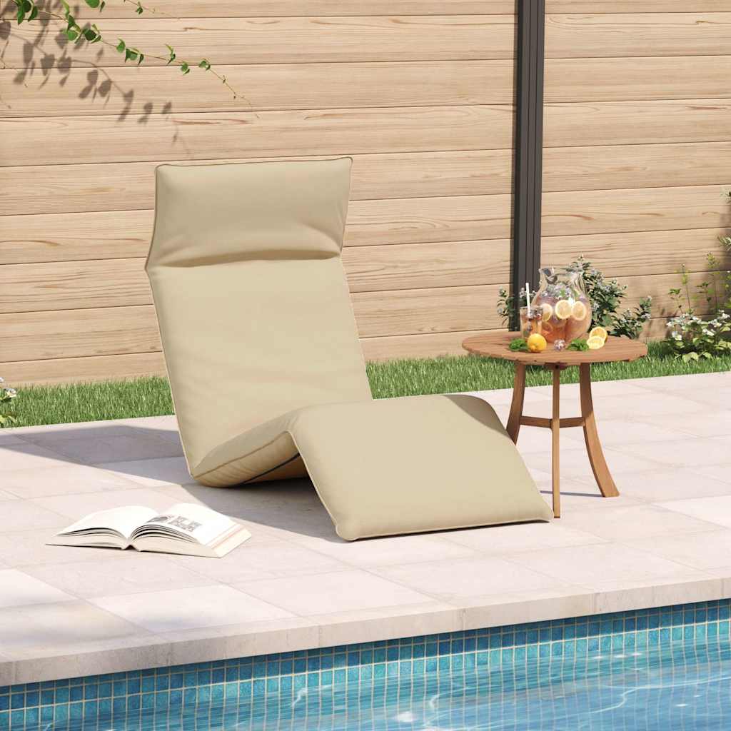 Sun Lounger Beige Oxford fabric 100% polyester, metal frame
