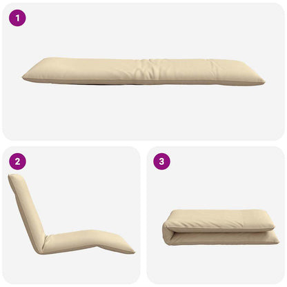 Sun Lounger Beige Oxford fabric 100% polyester, metal frame