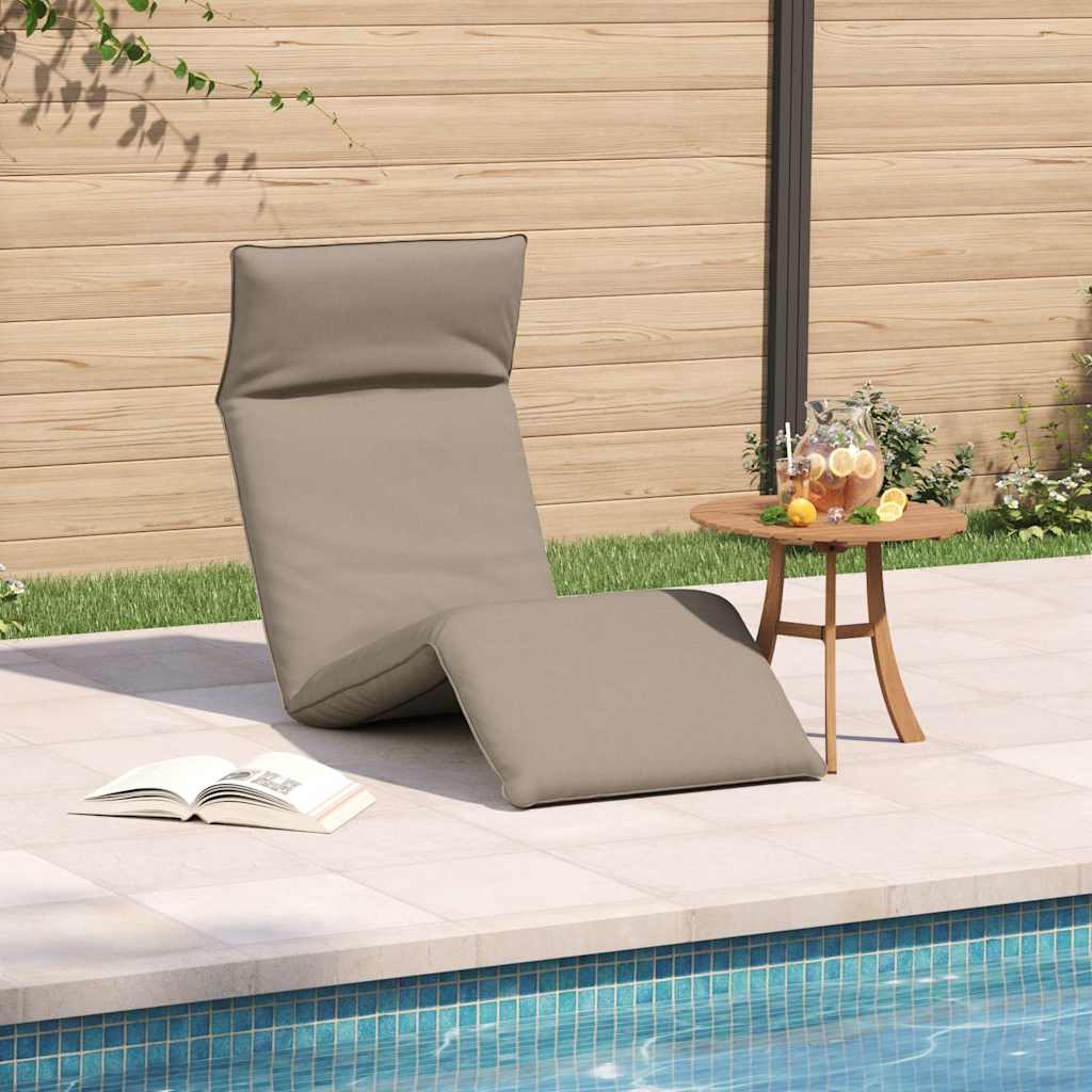 Folding Sun lounger Taupe 68.9x21.3x3.3" Oxford Fabric