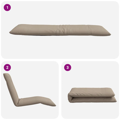 Folding Sun lounger Taupe 68.9x21.3x3.3" Oxford Fabric
