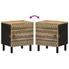Bed Cabinets 2 pcs Black 40x33.5x46 cm Solid Rough Wood Mango