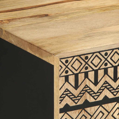 TV Cabinet Black 105x33.5x46 cm Solid Rough Wood Mango