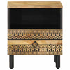 Bed Cabinet Black 40x33x46 cm Solid Rough Wood Mango