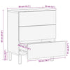 Bed Cabinet Black 50x33x62 cm Solid Rough Wood Mango