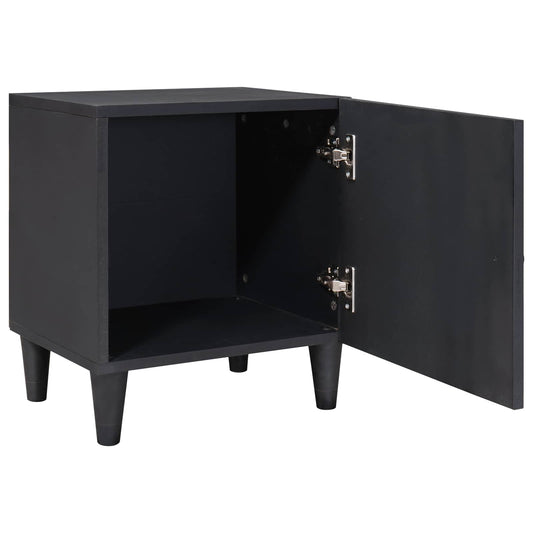 Bedside Cabinet with Door Black 40 x 33 x 46 cm