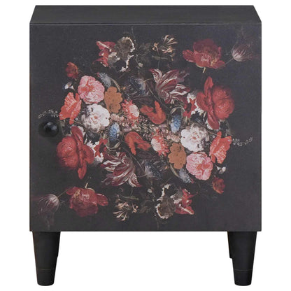 Bedside Cabinet with Door Black 40 x 33 x 46 cm