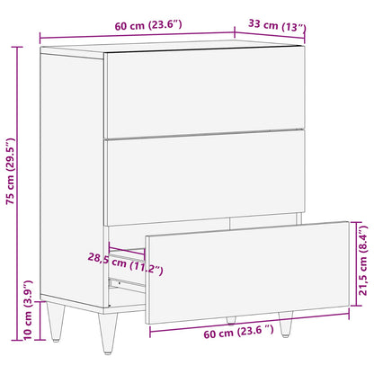 Storage Cabinets Multicolour 60 x 33.5 x 75 cm Solid Mango Wood