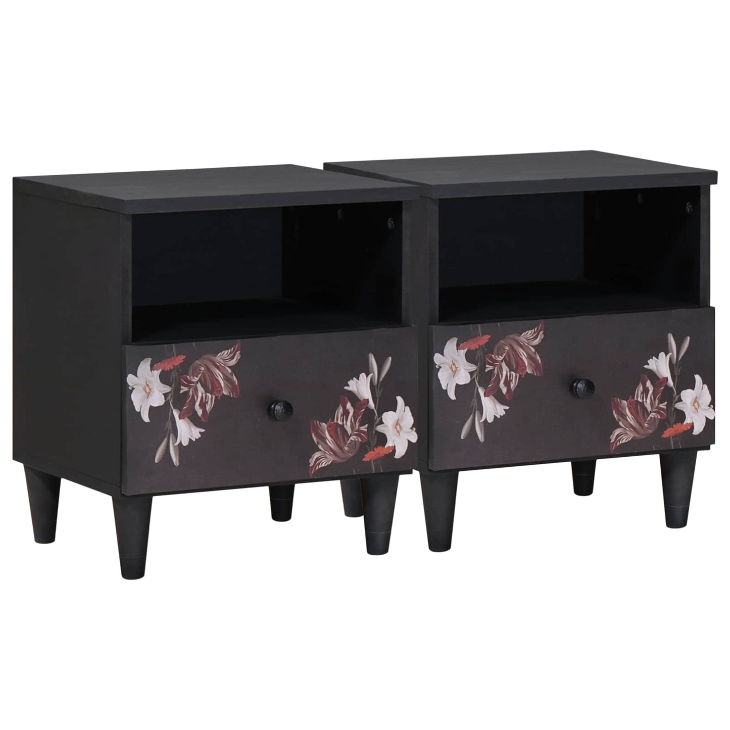 Bedside Table 2 pcs Brown 40 x 33 x 46 cm Solid Mango Wood