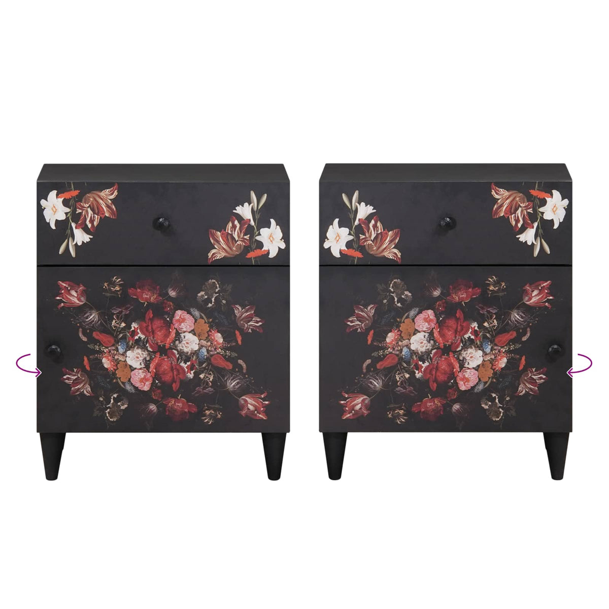 Bedside Table Multicolour 50 x 33 x 60 cm Solid Mango Wood