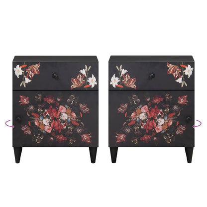 Bedside Table Multicolour 50 x 33 x 60 cm Solid Mango Wood