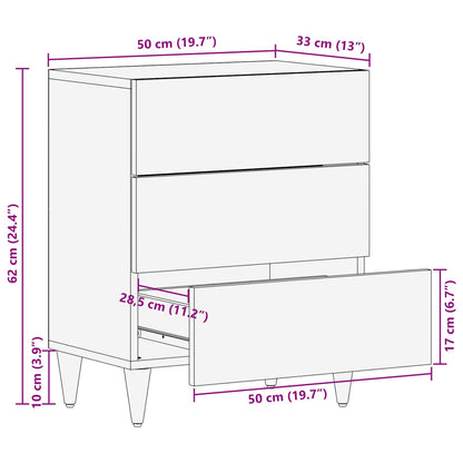 Bedside Table Multicolour 50 x 33 x 60 cm Solid Mango Wood