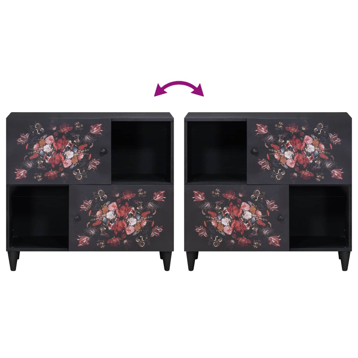 Storage Cabinets Multicolour 80 x 33.5 x 75 cm Solid Mango Wood
