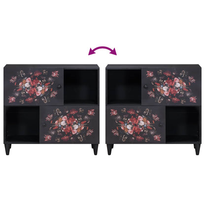 Storage Cabinets Multicolour 80 x 33.5 x 75 cm Solid Mango Wood