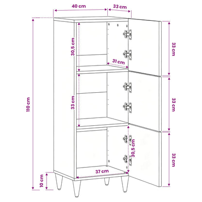 Storage Cabinets with Storage Multicolour 40 x 33.5 x 110 cm