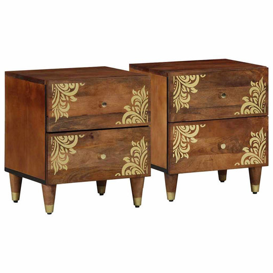 Bedside Cabinet 2 pcs Honey Brown 40 x 33 x 46 cm