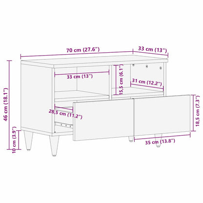 TV Cabinet Honey Brown 70 x 33 x 46 cm Solid Mango Wood