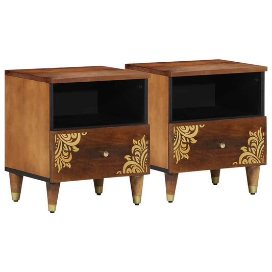 Bedside Cabinet 2 pcs Honey Brown 40 x 33 x 46 cm