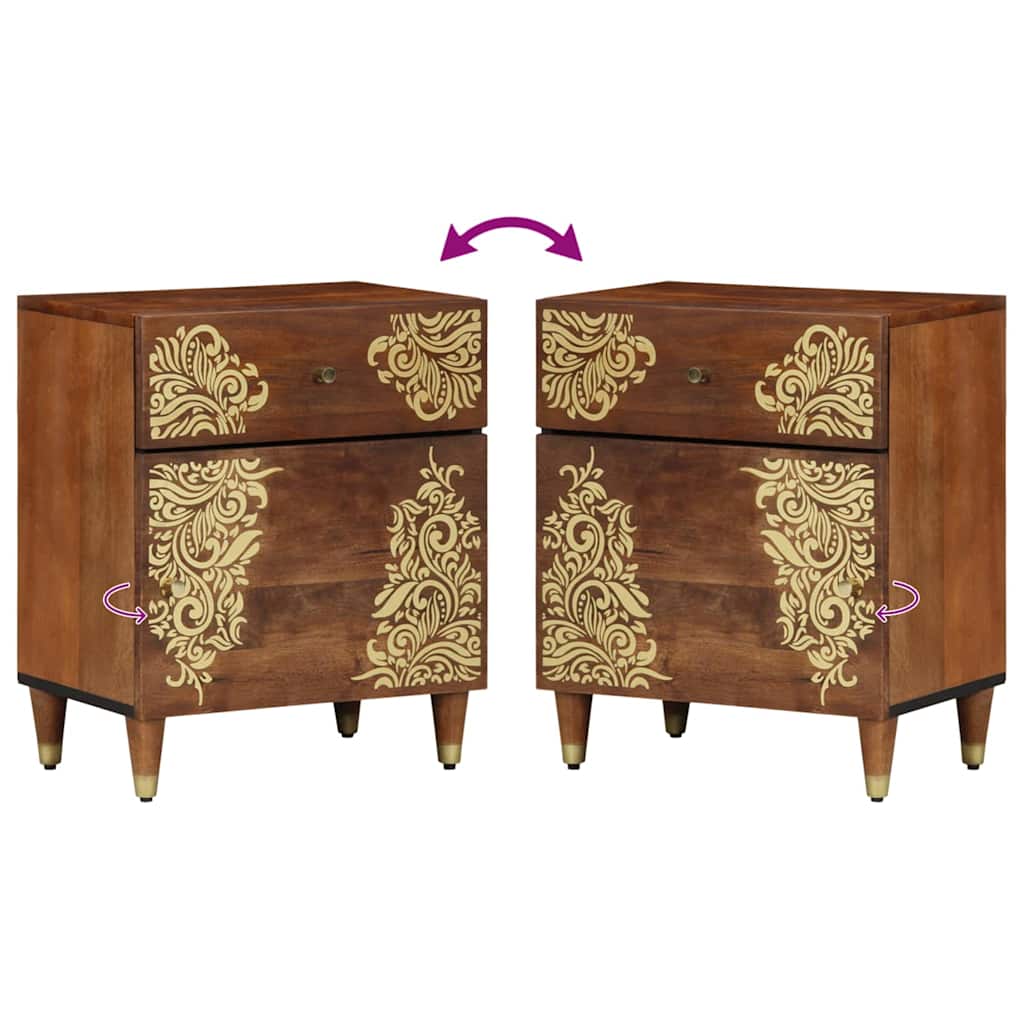 Bedside Cabinet with Door Honey Brown 50 x 33 x 60 cm