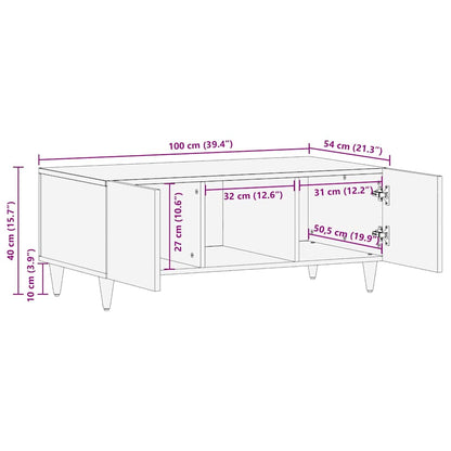 Coffee Table Honey Brown 100 x 54 x 40 cm Solid Mango Wood