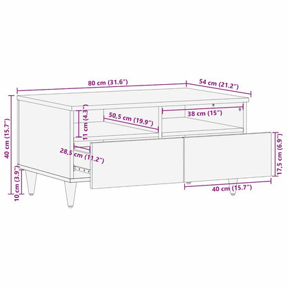 Coffee Table Honey Brown 80 x 54 x 40 cm Solid Mango Wood