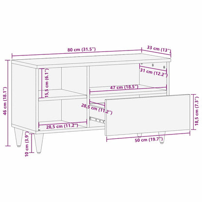 TV Cabinet Honey Brown 80 x 33 x 46 cm Solid Mango Wood