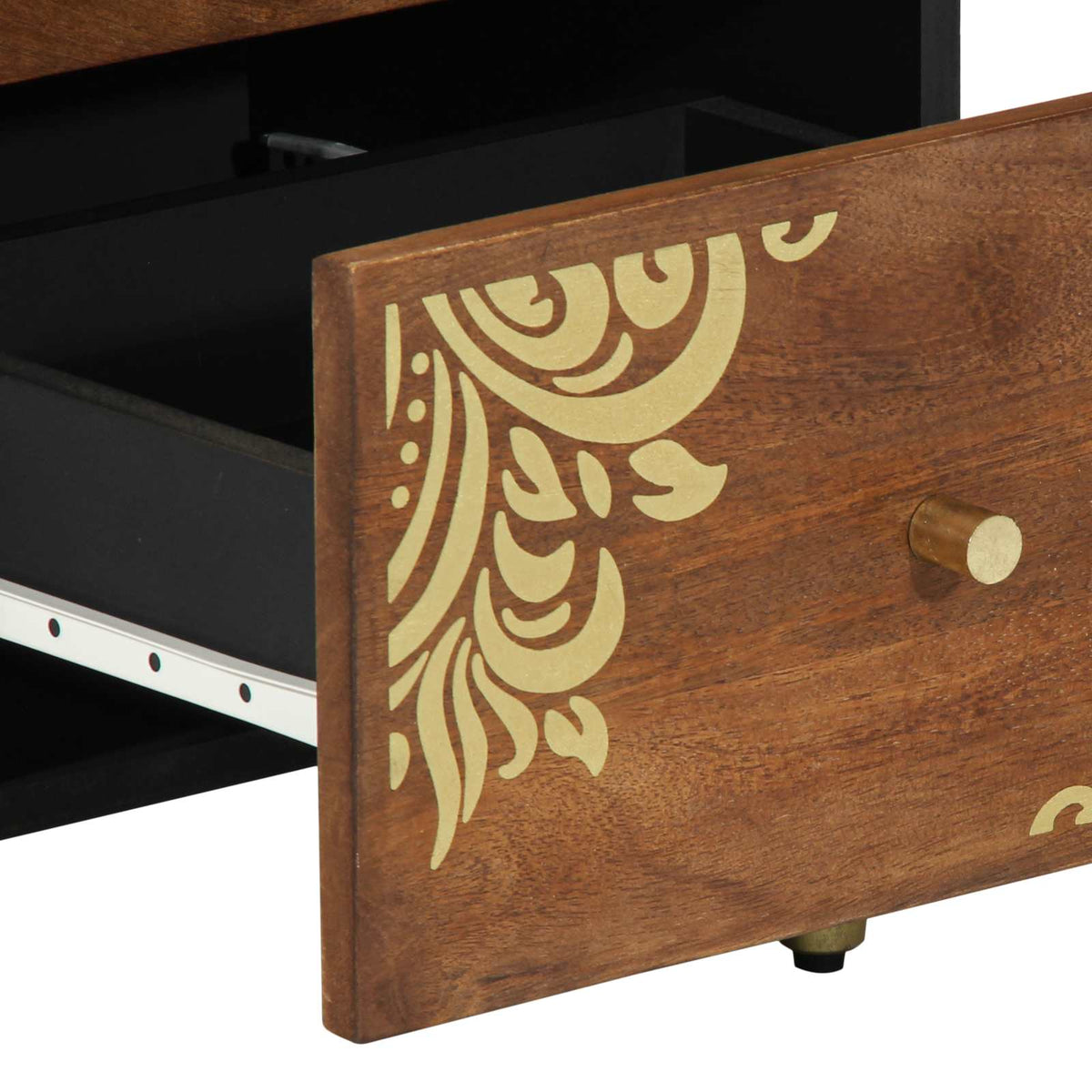 Sideboard with Drawer Brown 40 x 33 x 75 cm Solid Mango Wood