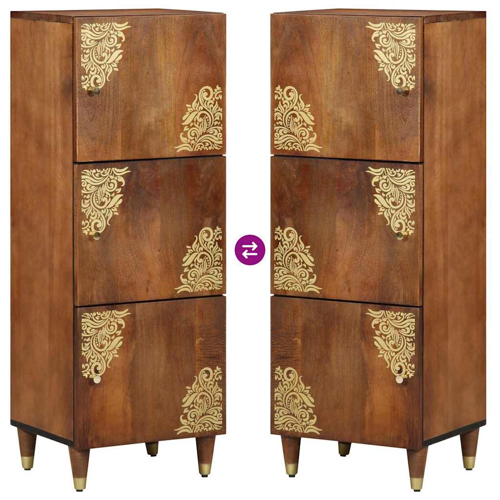Highboard with Shelf Brown 40 x 33 x 110 cm Solid Mango Wood