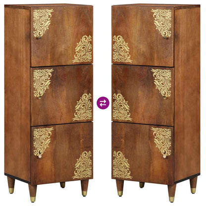 Highboard with Shelf Brown 40 x 33 x 110 cm Solid Mango Wood