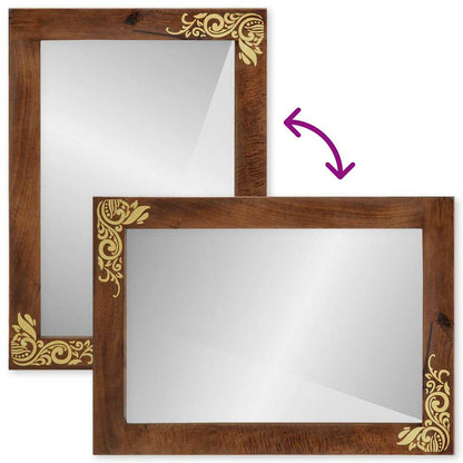 Bathroom Mirror with Mirror Honey Brown 70 x 50 x 2.5 cm