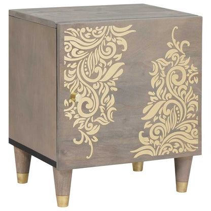 Bedside Cabinet with Door 2 pcs Grey 40 x 33 x 46 cm