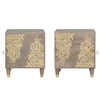 Bedside Cabinet 2 pcs Grey 40 x 33 x 46 cm Solid mango wood