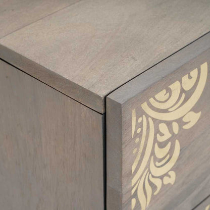Bedside Cabinet 2 pcs Grey 40 x 33 x 46 cm Solid Mango Wood