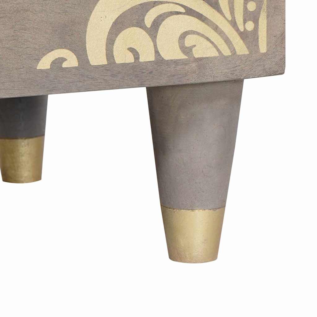 Bedside Cabinet 2 pcs Grey 40 x 33 x 46 cm Solid Mango Wood