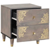 Bedside Cabinet 2 pcs Grey 40 x 33 x 46 cm Solid mango wood
