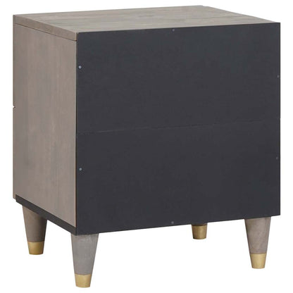 Bedside Cabinet 2 pcs Grey 40 x 33 x 46 cm Solid Mango Wood